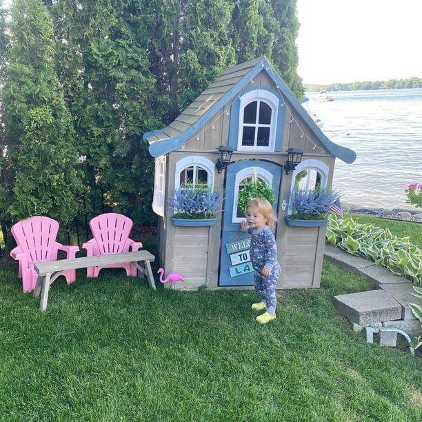 KidKraft Forestview II Wooden Outdoor Playhouse with Doorbell, Bench & Kitchen | Colorland Toys - Colorland Toys