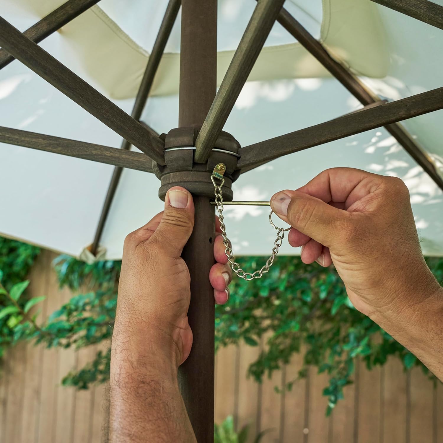 Kidkraft Outdoor Sectional Ottoman & Umbrella Set - Bear Brown & Beige - Colorland Toys
