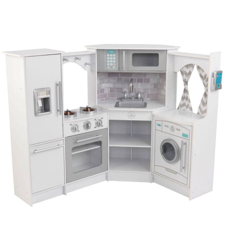 Kidkraft Ultimate Corner Play Kitchen with Lights & Sounds - White - Colorland Toys