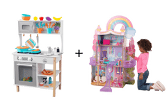 KidKraft Unicorn Dollhouse & Play Kitchen Set (38 pcs) - Colorland Toys