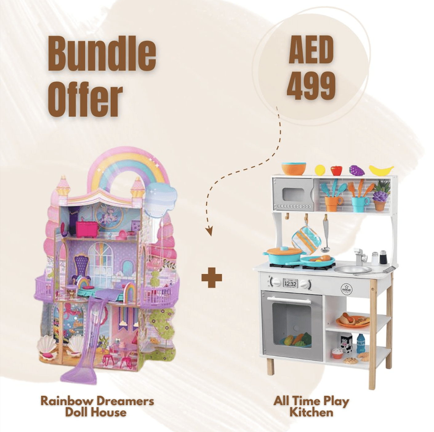 KidKraft Unicorn Dollhouse & Play Kitchen Set (38 pcs) - Colorland Toys