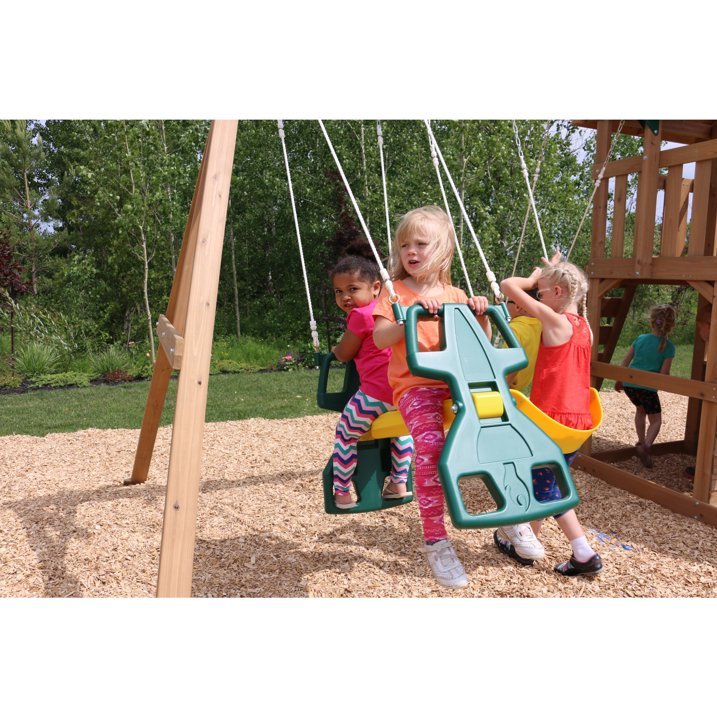 KidKraft Windale Fort Wooden Swing Set with Slide & Swings - Colorland Toys