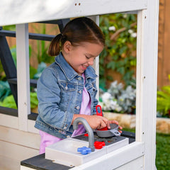 KidKraft Wrangler Way Swing Set – Wooden Playhouse & Slides - Colorland Toys