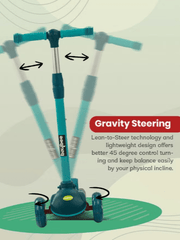 Kids 3 - Wheeled Scooter with Lights Green 103 - 49 - Colorland Toys