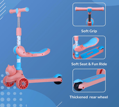 Kids 3 - Wheeled Scooter with Lights Pink 103 - 34 - Colorland Toys