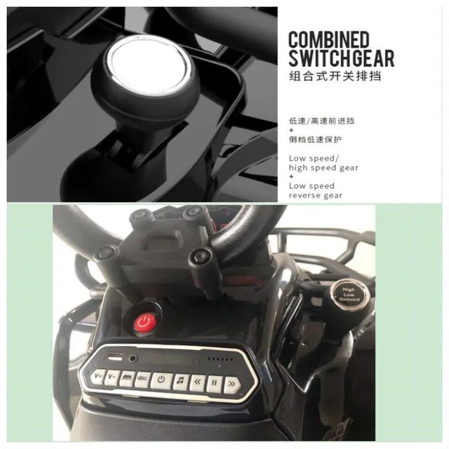 Kids Electric ATV Quadbike Ride - On – 12V Black (JS009) - Colorland Toys