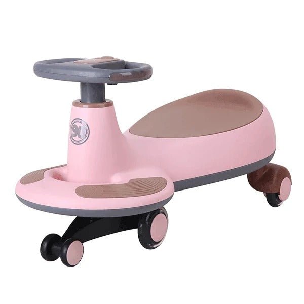Kids Swing Car With Music & Light Pink/Brown MN038 - Colorland Toys