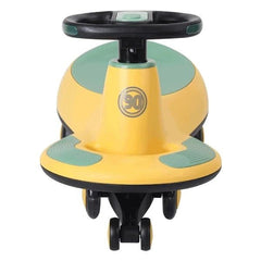 Kids Swing Car With Music & Light Yellow/Green MN038 - Colorland Toys