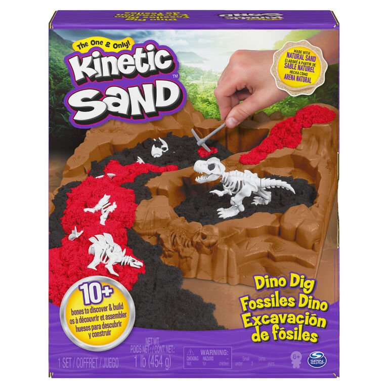 Kinetic Sand Dino Dig Playset with 10 Hidden Dinosaur Bones 6055874 - Colorland Toys