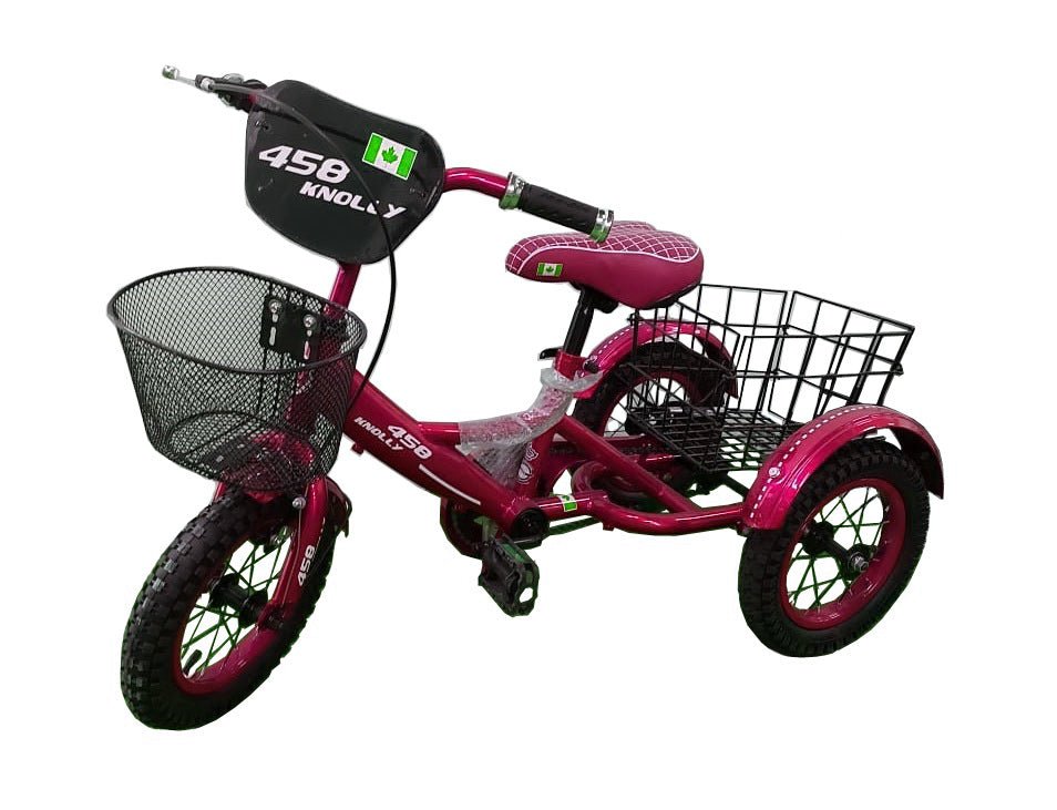 Knolly 12 inch Three Wheel Bicycle with Basket Pink - Colorland Toys