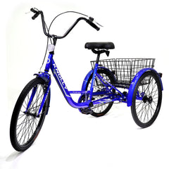 Knolly 20 Inch Three Wheel Bicycle with Basket Blue - Colorland Toys