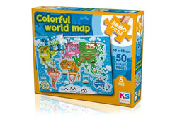 KS Games Jumbo Puzzle Colorful World Maps JP31015 - Colorland Toys