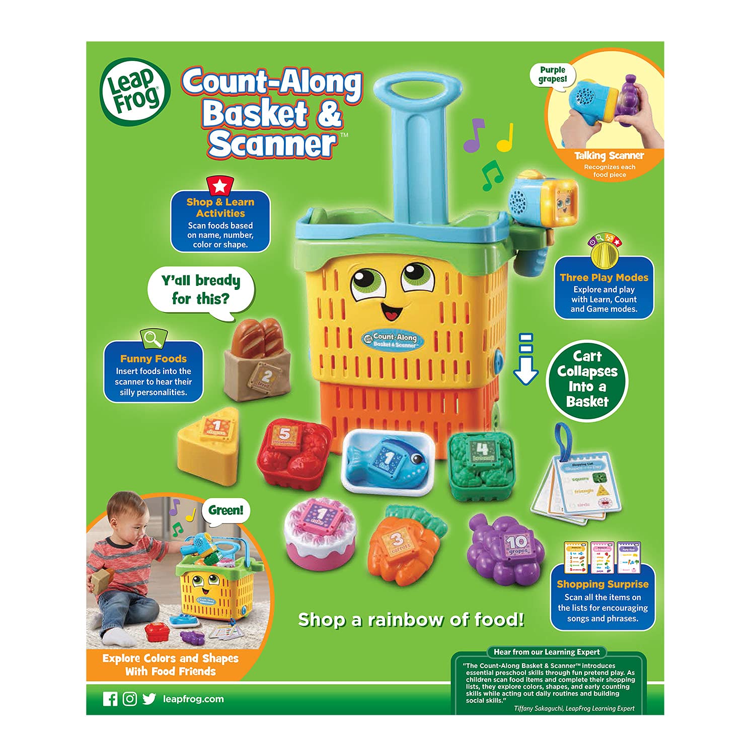 LeapFrog Count - Along Basket & Scanner 80 - 614203 - Colorland Toys