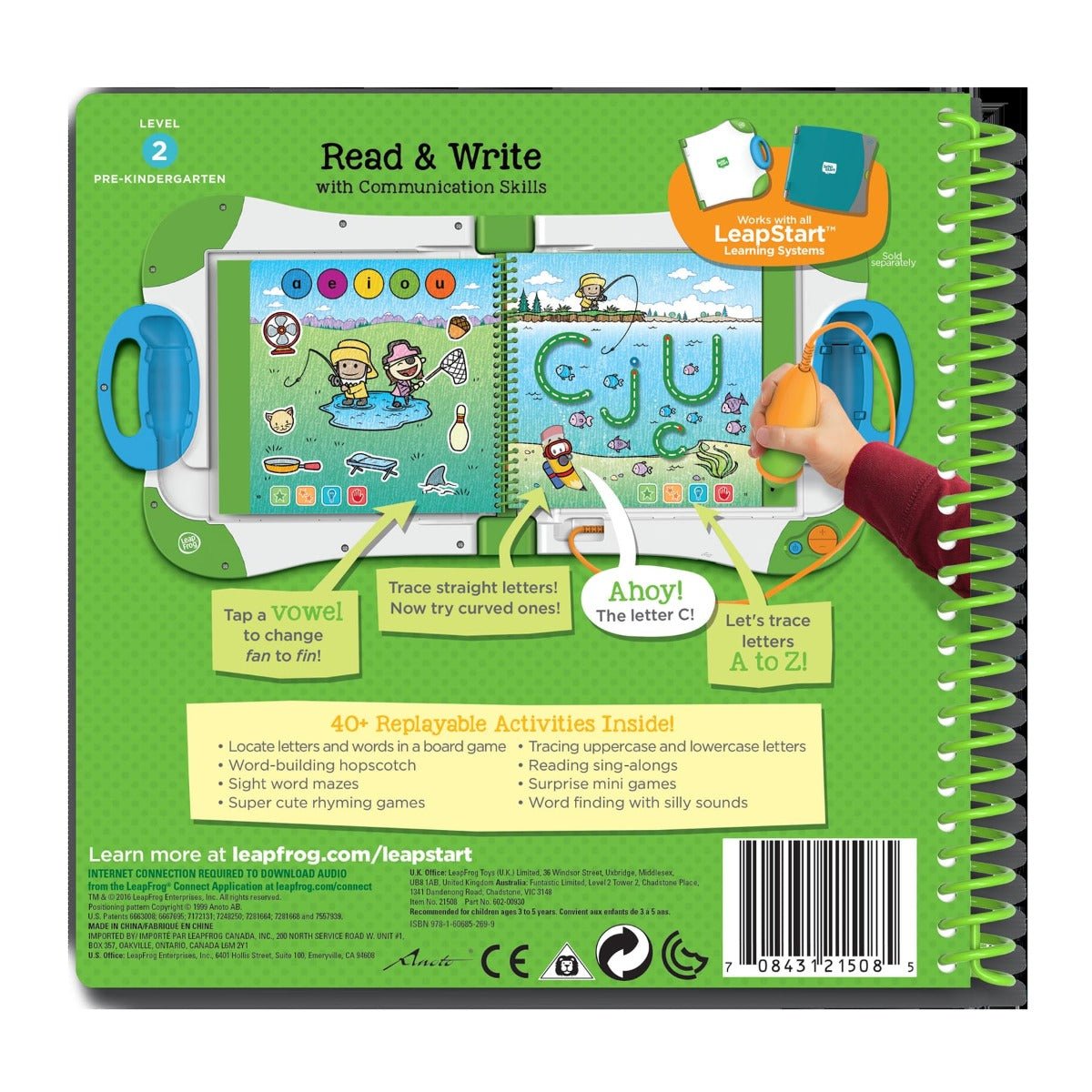 LeapFrog LeapStart Preschool Activity Book - Read & Write and Communication Skills LF 80 - 21508 - Colorland Toys