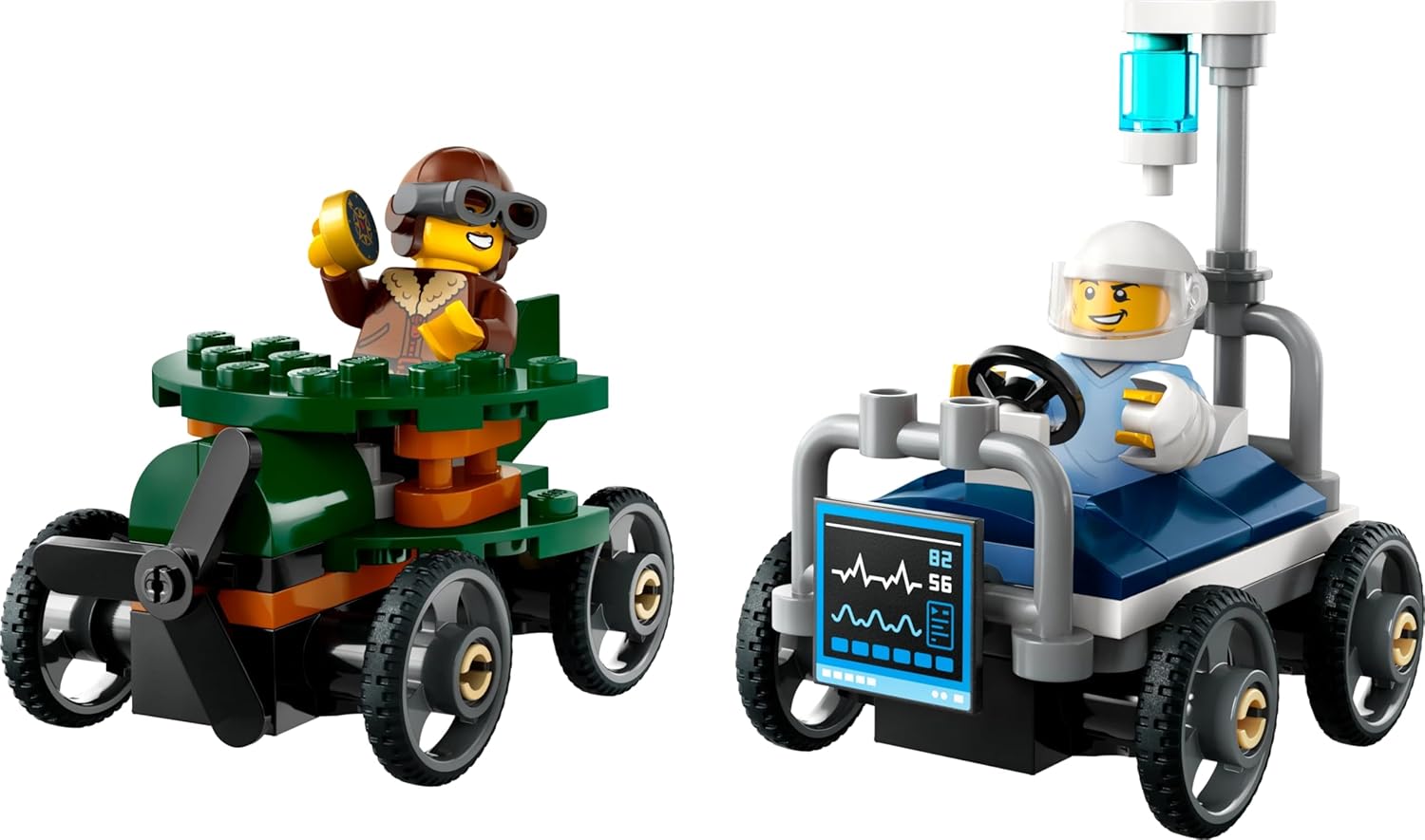 LEGO Airplane VS Hospital Bed Race Car Pack 6526296/60459 - Colorland Toys