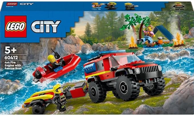 Lego City 4x4 Fire Truck With Rescue Boat - Colorland Toys