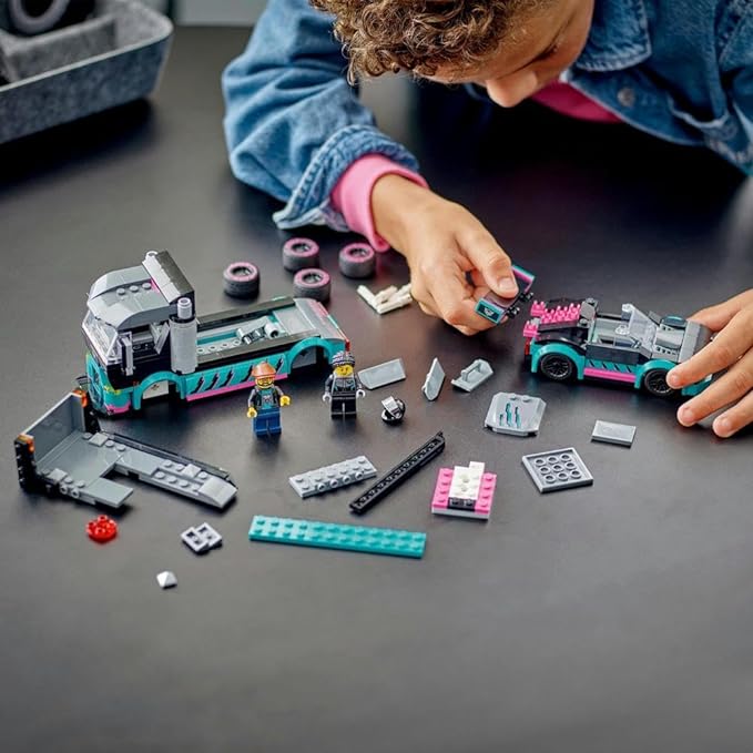 Lego City Race Car And Car Carrier Truck - Colorland Toys