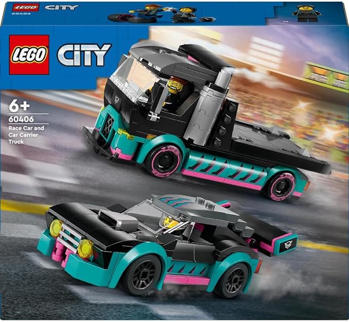 Lego City Race Car And Car Carrier Truck - Colorland Toys