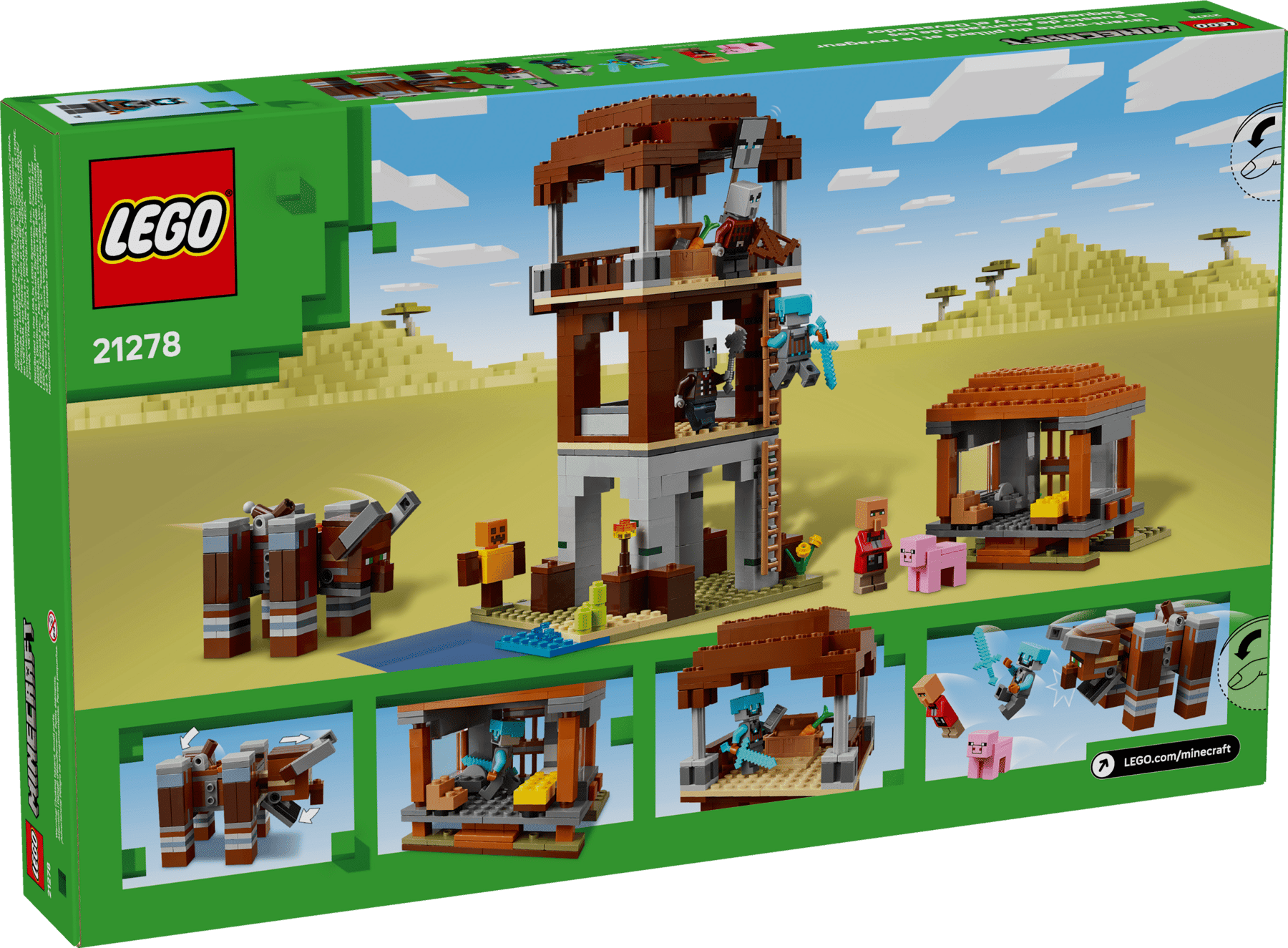 LEGO Minecraft The Pillager Outpost and Ravager 6526796/21278 - Colorland Toys