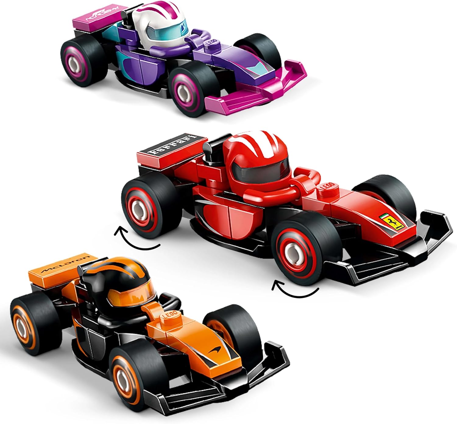 LEGO Minifigures F1 Collectible Race Car Mystery Box (71049) – 1 of 12 Mini Formula 1 Models with Driver Helmet & Moving Wheels - Colorland Toys