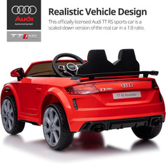 Licensed Audi TT RS Roadster 12V Electric Ride-On Car for Kids – Red (Remote Control + Bluetooth) - Colorland Toys