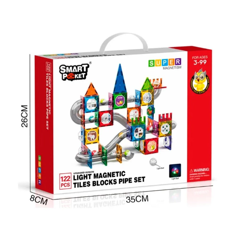 Light Magnetic Piece Plumbing Set 122 Pieces - Colorland Toys