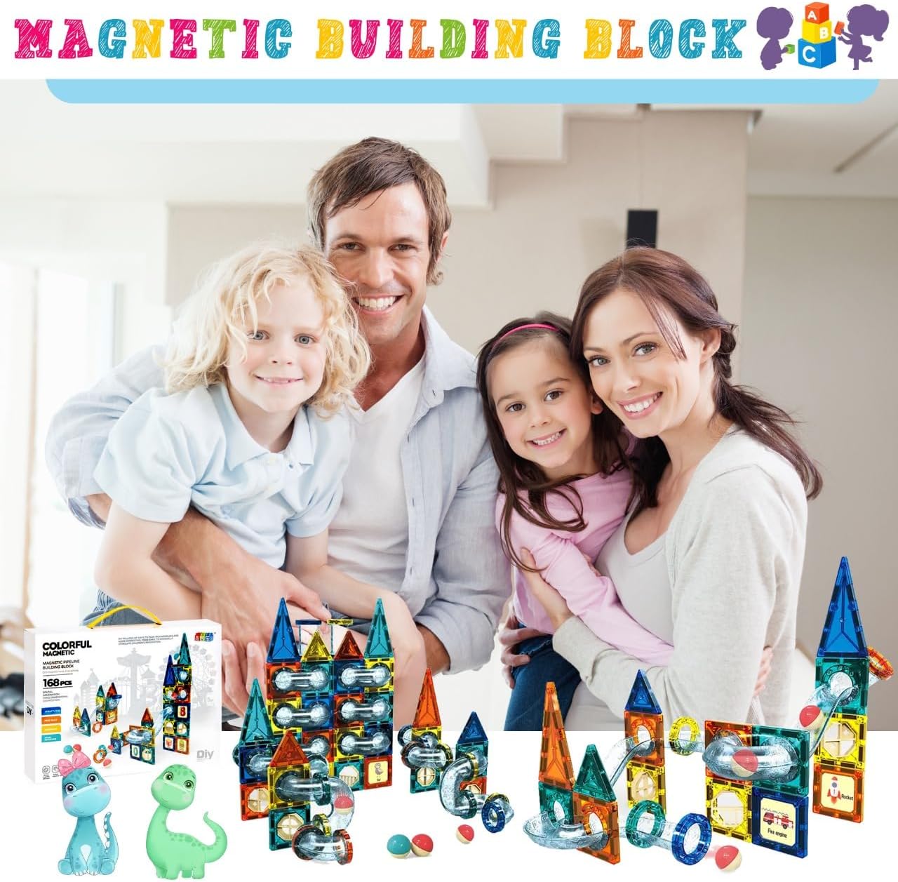 Light Magnetic Piece Plumbing Set 168 Pieces - Colorland Toys
