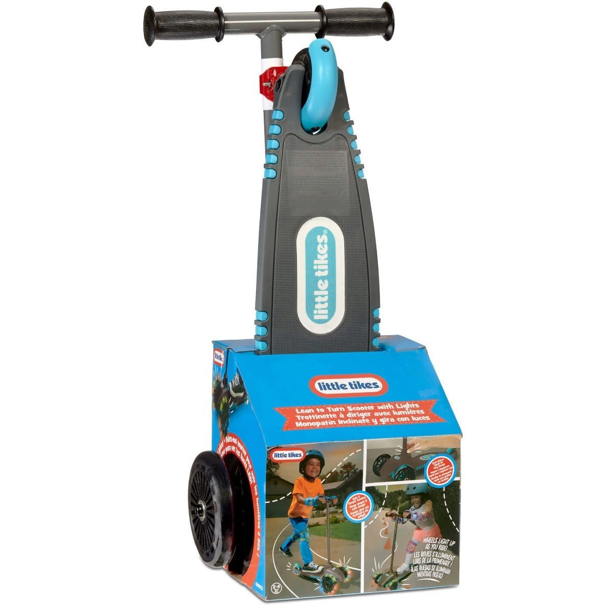 Little Tikes Lean To Turn Scooter with Lights - Teal/Gray LIT - 659317 - Colorland Toys