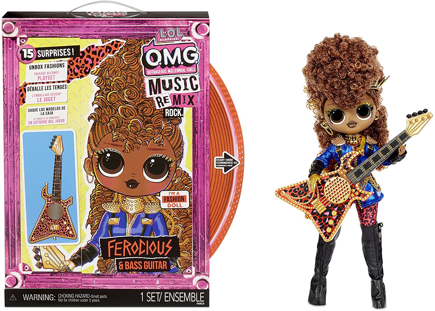 LOL Surprise! OMG Remix Rock Ferocious and Bass Guitar Fashion Doll MGA - 577591 - Colorland Toys