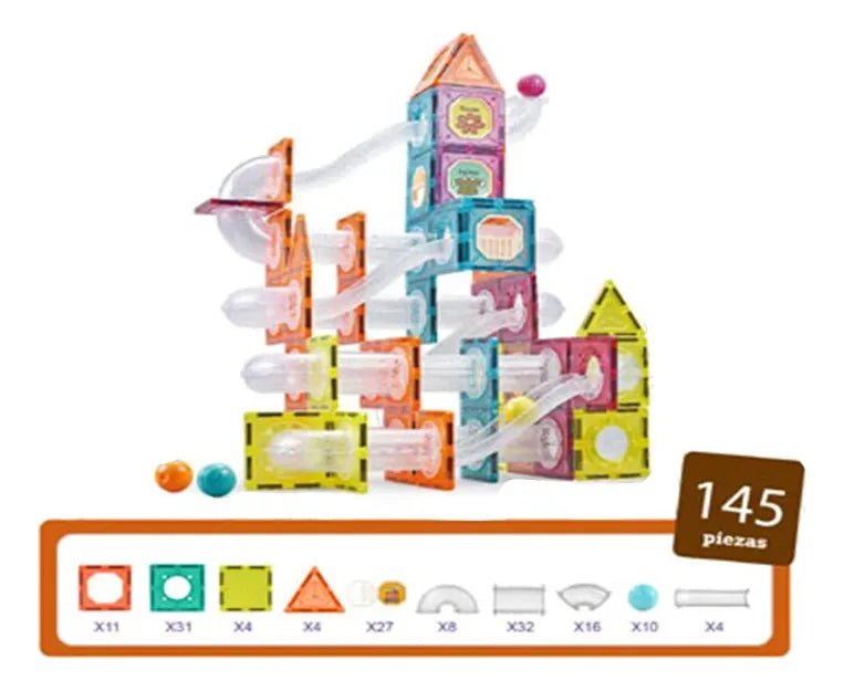 Magnetic Tiles Building Blocks with 145 Pcs Accessories CH1135 - Colorland Toys