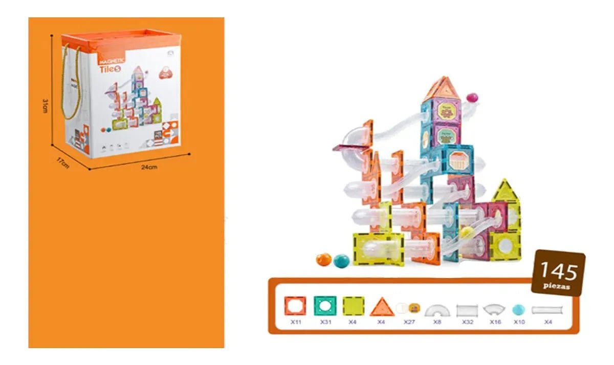 Magnetic Tiles Building Blocks with 145 Pcs Accessories CH1135 - Colorland Toys