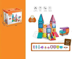 Magnetic Tiles Building Blocks with 67 Pcs Accessories CH1132 - Colorland Toys