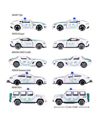 Majorette Dubai Police Die - Cast Car Set – 5 - Piece 1:64 Scale Collector's Pack | Model 212053164B47 - Colorland Toys