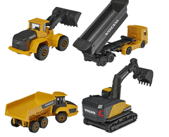 Majorette Volvo Construction Die - Cast 4 - Pcs Giftpack 212057287 - Colorland Toys
