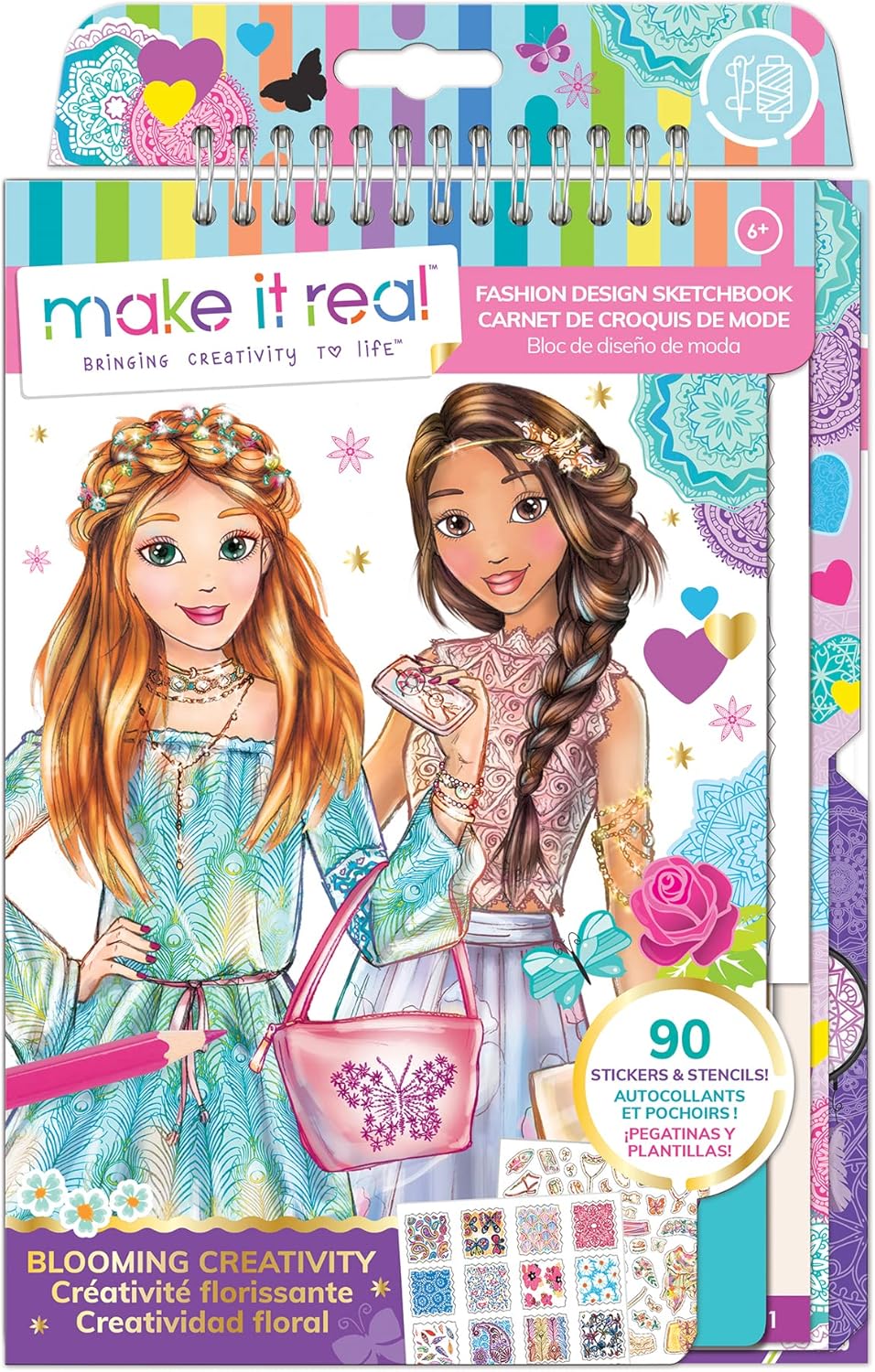 Make It Real Fashion Design Sketchbook Blooming Creativity 3202 - Colorland Toys