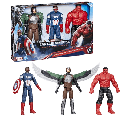 Marvel Captain America Brave New World - Falcon/Captain America/Red Hulk Action Figure - Colorland Toys