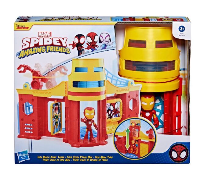 Marvel Spidey And His Amazing Friends - Stark Tower Playset With Iron Man Action Figure - Colorland Toys