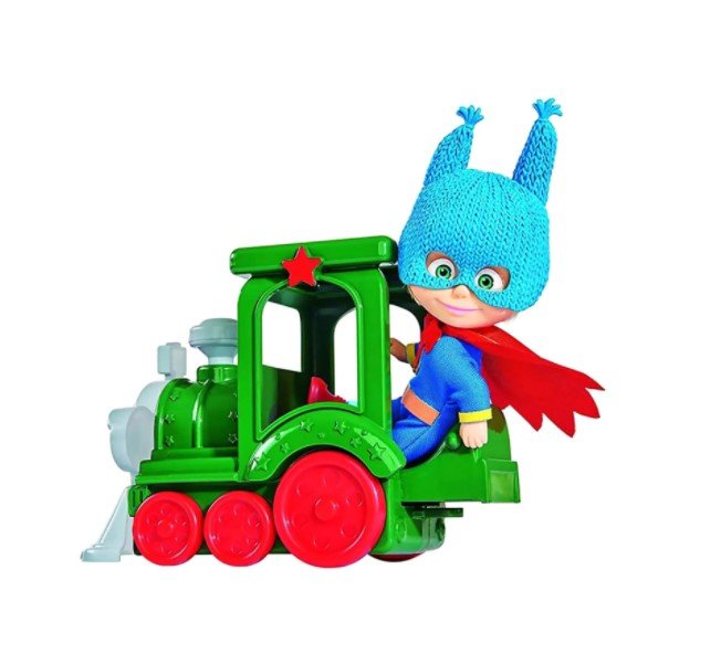 Masha & The Bear Masha Superhero with Train 109302119 - Colorland Toys