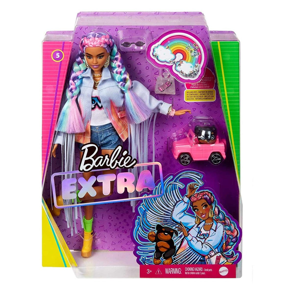 Barbie Extra Doll Rainbow Braids GRN29 - Colorland Toys