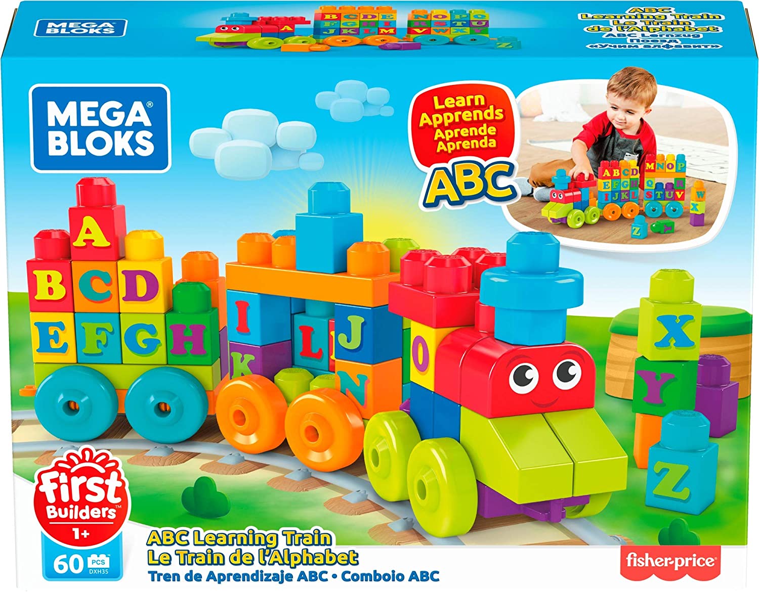 Mega Bloks ABC Learning Train 60pcs DXH35 - Colorland Toys
