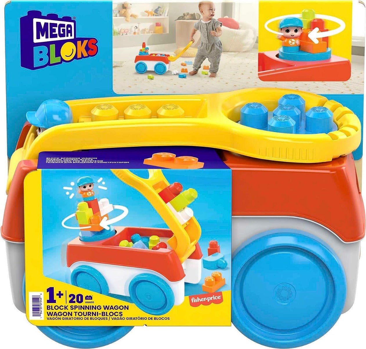 Mega Bloks Block Spinning Wagon HHN00 - Colorland Toys