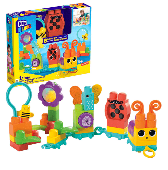 Mega Bloks Sensory Move 'N Groove Caterpillar HKN44 - Colorland Toys