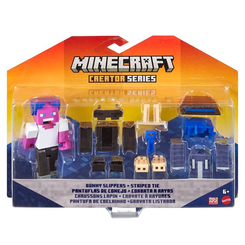 Minecraft Creator Series Action Figures - Bunny Slippers and Striped Tie HJG81/HJG79 - Colorland Toys