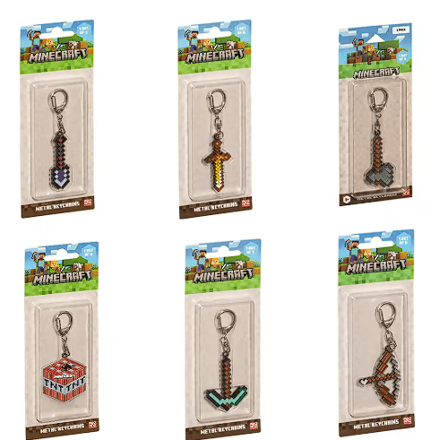 Minecraft Metal Keychains Asst MC6010 - Colorland Toys