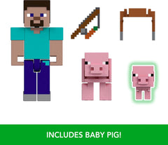 Minecraft Steve & Pigs Action Figure 2 - Pack GTT53 - Colorland Toys