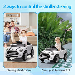 Mini Cooper Battery Operated With Handle White 656R-H - Colorland Toys