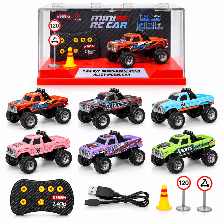 Mini RC Truck 1:64 Scale Remote Control Monster Truck - Assorted 1 pc