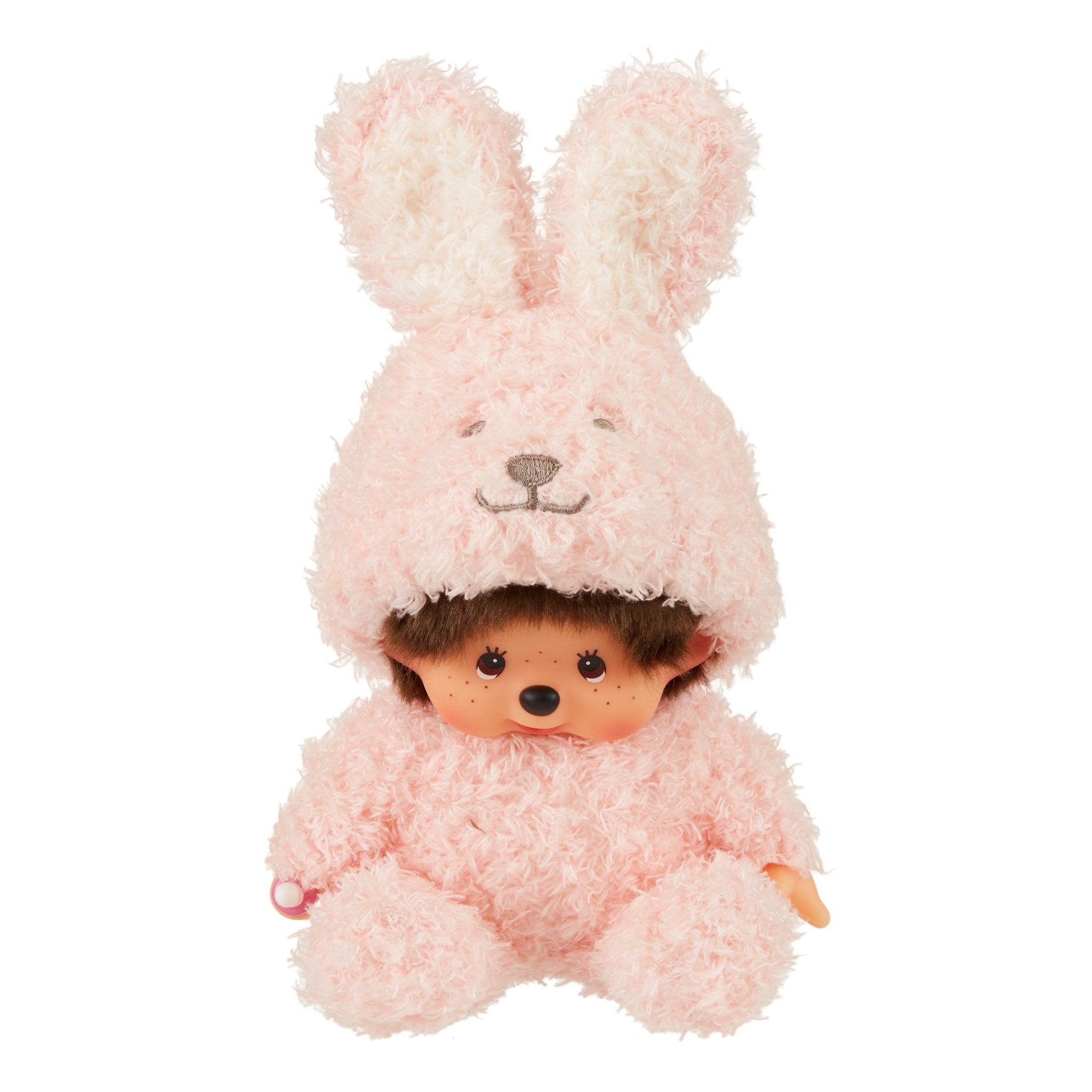Monchhichi Sitting Fluffy Bunny Pink Plush 20cm M-245758 - Colorland Toys