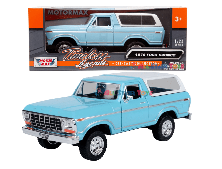 Motor Max 1978 Ford Bronco Blue 1:24 Series 79373 - Colorland Toys