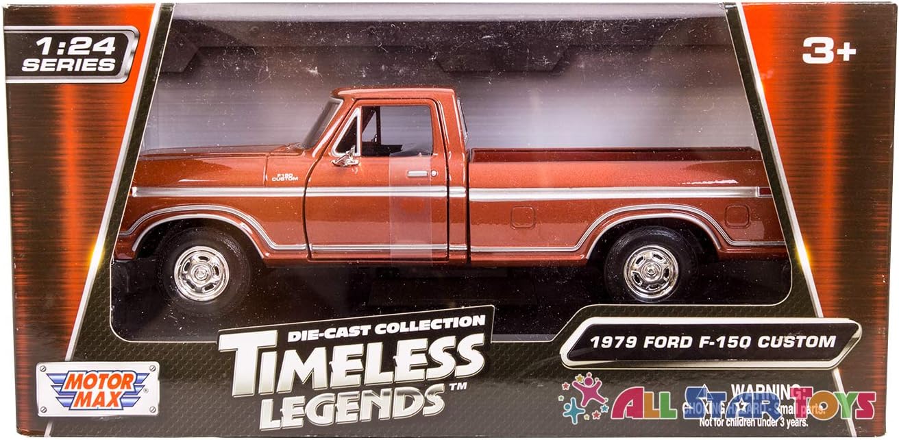 Motormax 1979 Ford F-150 Pickup Truck 1/24 Diecast Model Car, Brown - Colorland Toys
